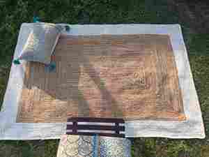 100% Embroidered Designer Carpets Hand Block Print Pattern <b>Rugs</b> with Great Embroidery Work for Home Living Decor and Car Use - Product Image 4