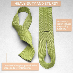 Unisex Leather Polyester Gym <b>Wrist</b> Straps <b>Weight</b> Lifting Double Loop Padding Cotton Compression Lightweight High Quality No - Product Image 6