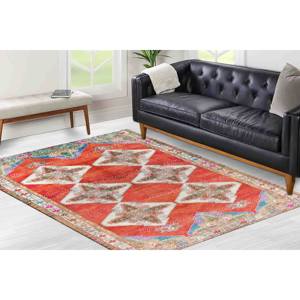 Tapis imprimé en 3D de style turc géométrique, décoration de bureau et cadeau parfaits, avec tapis moelleux à poils - Product Image 3