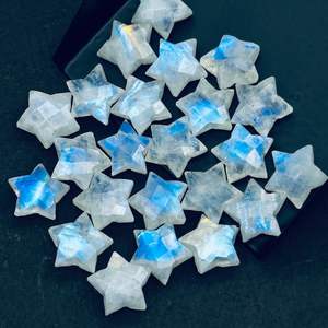 Cuentas de piedras preciosas talladas en estrella facetada de piedra lunar arcoíris Natural, cuentas sueltas talladas de 10MM para fabricación de joyas a precio mayorista - Product Image 5