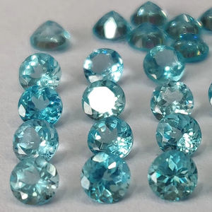 Apatite de couleur Paraiba naturelle coupe ronde 5mm à facettes-Apatite lâche excellente qualité bonne couleur Apatite ronde - Product Image 1