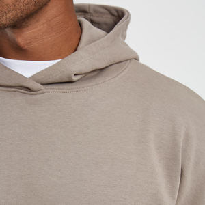 เสื้อฮู้ดดี้ผ้าฟลีซคอตตอนหนานุ่มทรงโอเวอร์ไซส์ ไหล่ตก ทรงหลวม สไตล์ลำลอง สำหรับผู้ชาย - Product Image 5