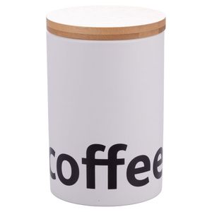 โถเซรามิกขนาด 750 มล. พร้อมฝาไม้ไผ่สำหรับเก็บเมล็ดกาแฟ - Product Image 1