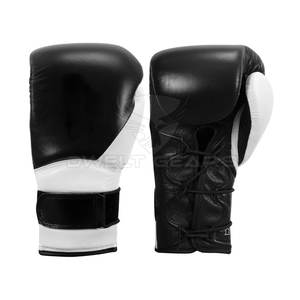 2025 Breathable Eco-friendly <b>Lace</b>-Up PU Leather Boxing <b>Gloves</b> with Customized Options for Training & Competition - Product Image 1