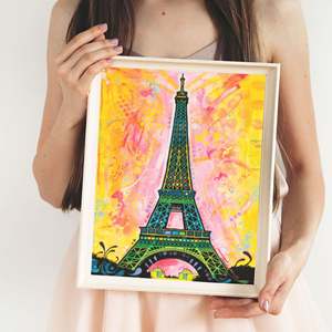 Dean Russo's Modern Pop Art Poster Paris <b>Wall</b> Decor <b>Canvas</b> Urban Style - Product Image 3