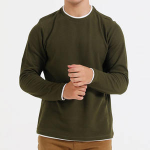 Vente en gros 350G Sweatshirts en coton épais Sweatshirts à col rond Personnalisé Basic Loose Solid Color Sweatshirts pour hommes - Product Image 4