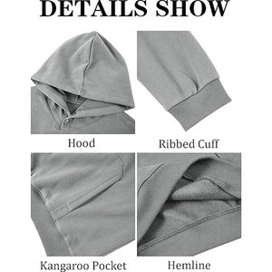 เสื้อมีฮู้ดแบบสวมหัวมีฮู้ดหนามีลายพิมพ์โลโก้สั่งตัดไซส์ใหญ่พิเศษออกแบบได้ตามต้องการสำหรับใส่ไปยิมรับน้ำหนัก - Product Image 2