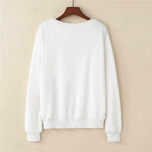Sweat-shirt col ras du cou pour femme, décoration florale, personnalisé, 100% coton, tricot, ample, broderie, Streetwear - Product Image 5
