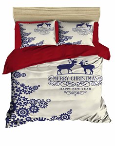 Juego de funda nórdica doble con estampado digital de patrón navideño festivo 200x220 cm Ran Force algodón - Product Image 2