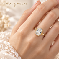 Bague de fiançailles en diamant de laboratoire 3 carats taille Old Mine, or jaune 14K, style vintage Old Mine, sertie clos, IGI, personnalisable OEM ODM
