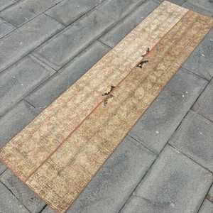 1.7x6.4 ft Vintage Rug, Turkish <b>Runner</b> Rug, Brown <b>Red</b> Animal Print Rug - Product Image 2