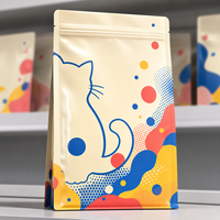 Pochette souple personnalisée pour aliments pour chats, imprimée numériquement, refermable, sans valve, pour emballage d'aliments pour animaux de compagnie, motif Memphis Bounce