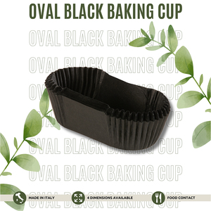Hecho en Italia, papel a prueba de grasa personalizable, taza para hornear negra ovalada desechable, revestimientos para magdalenas, estuches para magdalenas, diferentes tamaños - Product Image 2