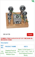 Kit de poinçonnage et de façonnage de bijoux 7 pièces, taille moyenne, poli, avec support |   Numéro d'article GS-617D