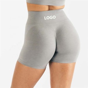 2025 OEM personalizado Spandex poliéster Material alta cintura Yoga desgaste motorista entrenamiento deportes pantalones cortos ropa de mujer Pantalones cortos transpirables - Product Image 3