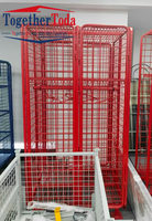 Chariot de logistique d'entrepôt robuste en acier, gain de place, avec étagère mobile et porte-manteau, pour pompiers/EMS, 20 pouces