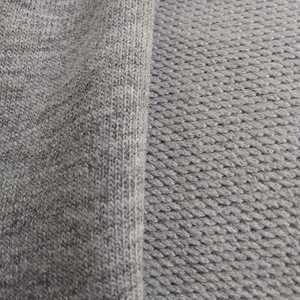 Grey Melange 75% Cotton 20% Polyester %5 Spandex Two Ply Fleece Terry Fabric Factory Knitted Sports Jersey Apparel Clothing - Product Image 1