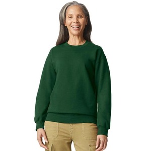 Sudadera de Manga Larga Gris Oscuro, Corte Regular, Unisex, Diseño Liso Personalizado, Sin Estampado, Cuello Redondo de Algodón para Mujer - Product Image 4