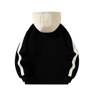 Jersey de moda unisex, Sudadera con capucha de punto de contraste, detalle de botón, manga, ribete de encaje, Moda para hombres y mujeres, servicio OEM - Product Image 5