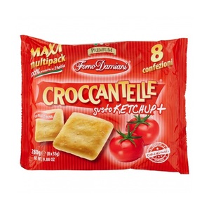 Ketchup Croccantelle, Snacks de Pan Crujiente, Multipack, Galletas Saladas en Forma de Dedos, Italia, 280g, 8x35g - Product Image 1