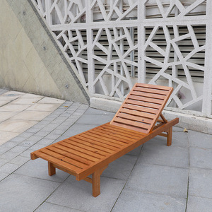 Lettino Prendisole in Legno Massello per Esterni, Ideale per Cortile, Terrazza, Villa, Piscina, Isola Vacanze, Spiaggia - Product Image 1