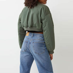 100% Polyester Satin Bomber Veste Femmes Haute Qualité Varsity Veste au Prix de Gros Logo Personnalisé Femmes Bomber Veste - Product Image 3