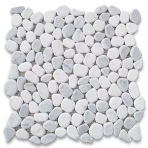 P61T Carrara Blanco Bardiglio Gris Mármol Guijarro Piedra Ducha Azulejo Antideslizante Acabado Afilado para Exterior Dormitorio Escalera Pasillo - Product Image 1