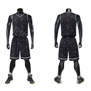 Uniformes de basket-ball sur mesure, logo personnalisé, couleurs personnalisées, unisexe, grandes tailles, respirant, séchage rapide, 100% polyester, sans manches - Product Image 2
