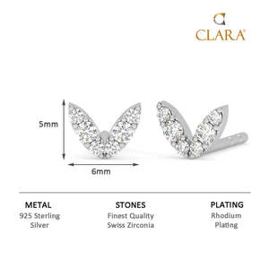 ซื้อต่างหูเงินแท้ 925 พรีเมียมสำหรับผู้หญิงและเด็กผู้หญิง ต่างหูแบบติดหูรูปผีเสื้อประดับเพชรทรงหยดน้ำ 14K ทองคำ - Product Image 6