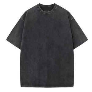 Meilleurs T-shirts en tricot uni délavés à l'acide personnalisés, vente en gros d'usine, style vintage, coton épais, coupe classique, T-shirt décontracté pour homme - Product Image 6