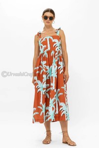 Crafted From Lightly Structured Cotton Poplin Adjustable <b>Tie</b>-Straps Pockets Zipper <b>Down</b> the Back - Product Image 2