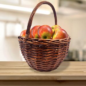 30x30x40 cm cesto in vimini intrecciato marrone con manico per picnic ciotole di frutta regalo e bomboniere - Product Image 3