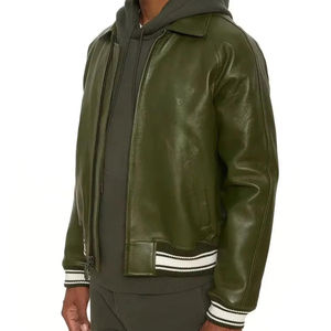 Veste de survêtement pour homme en molleton 100% coton de haute qualité, logo brodé en chenille personnalisé OEM/ODM, style streetwear - Product Image 3