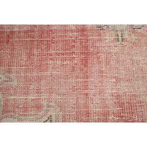 Vintage 2x3.6 ft Rug, Small Turkish Rug, <b>Red</b> White Plants & trees <b>Wool</b> Rug - Product Image 5