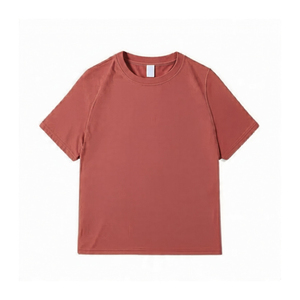 Camisetas Casuales de Manga Corta para Hombre, Cuello Redondo, Color Sólido, Tejido Grueso, Corte Regular, Poliéster y Algodón, con Logotipo Personalizado - Product Image 2