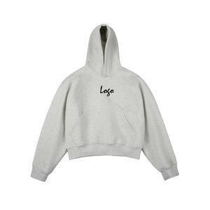 เสื้อฮู้ดผ้าฝ้ายถักแบบสวมหัวไหล่100% เข้ารูปปกติชายเสื้อกันลมเป็นมิตรกับสิ่งแวดล้อม - Product Image 2