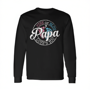 T-shirt à manches longues pour future maman ou papa, rose ou bleu, pour révélation du sexe du bébé, idéal pour les fêtes prénatales - Product Image 2