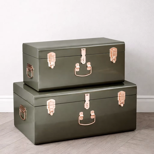 กล่องเก็บของโลหะสีฟ้าอ่อนและสีเหลือง กล่องเก็บของหลากสี - Product Image 1