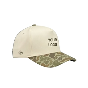 Wholesale Breathable Lightweight Performance Golf Hat 5-Panel Camouflage 2-Tone Baseball <b>Cap</b> With Custom Logo Adjustable Closure - Product Image 4