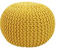 Ensemble de pouf rond en coton et tapis motif solide doux et imperméable pour mariage/fête technique au crochet pour salon
