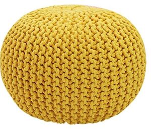 Ensemble de pouf rond en coton et tapis motif solide doux et imperméable pour mariage/fête technique au crochet pour salon - Product Image 5