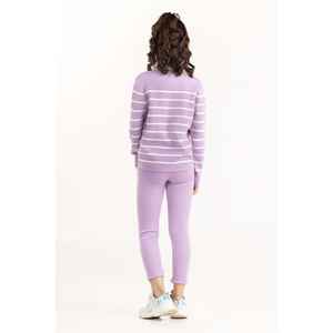 Legging côtelé pour fille junior, violet clair, avec taille élastique, 224-416-302, extensible - Product Image 1