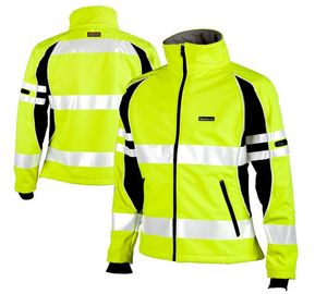 Chaqueta de seguridad de alta visibilidad para hombre, poliéster con cinta reflectante, ropa de trabajo, abrigo de cordura de alta visibilidad para carretera y obra. - Product Image 3