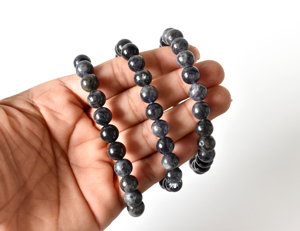 Best Selling Attractive Iolite 8mm Round <b>Beaded</b> <b>Bracelet</b> for Meditation Classic Lovers Style Anniversary Occasion - Product Image 4