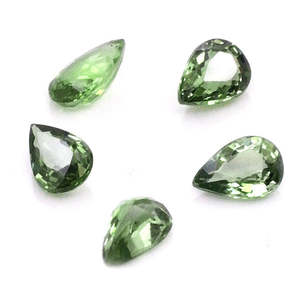 Saphirs verts naturels non traités, formes poire calibrées 3x5mm et 4x6mm, et pierres précieuses taillées Asscher, brillant, émeraude, trionnelle - Product Image 2