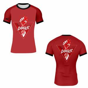 BJJ MMA Rash Guard hommes collants de Compression t-shirt personnalisé imprimé hommes manches courtes Spandex Rash Guard hommes Rash Guard Surf - Product Image 3