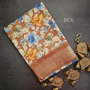 Beaux saris avec une belle impression avec un pallu attrayant - Product Image 1