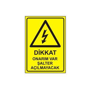PVC Home Decoration <b>Vinyl</b> Sticker 'Warning Repair in Progress. Switch Will Not Be Opened.' Message - Product Image 1