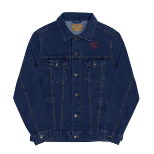 Vestes en jean pour hommes, vestes en jean grandes tailles, veste en jean noire avec motif patchwork élégant - Product Image 1