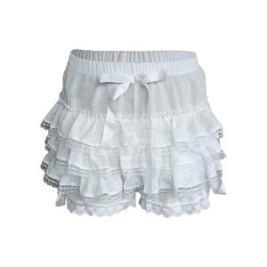 กางเกงขาสั้นมีระบายสำหรับผู้หญิงทำจากวัสดุที่ดีที่สุดน้ำหนักเบาดีไซน์โลโก้ของคุณเอง - Product Image 1